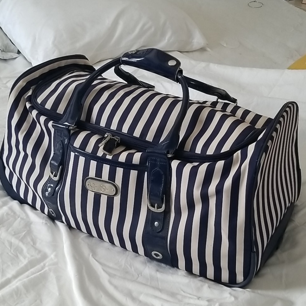 Striped Luggage Bag